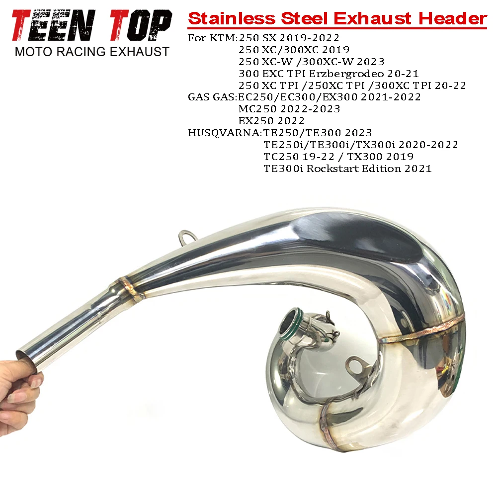 For GAS GAS EC250/EC300/EX300 MC250 Exhaust Header Offroad Bike Stainless Steel Front Connection Pipe EX250 2022 Exhuast Pipe