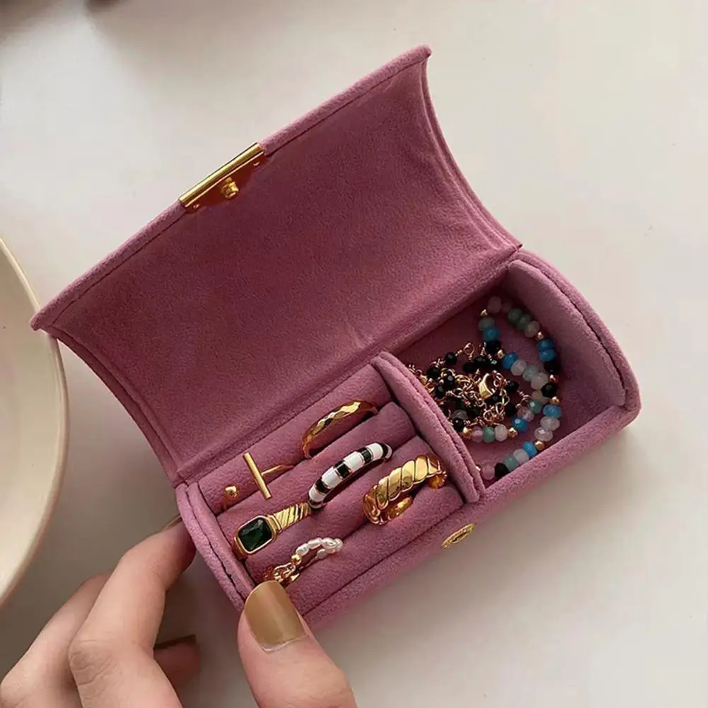 

Travel Jewelry Storage Box Portable Elegant Button Large Capacity Earring Necklace Bracelet Ring Organizer Holder Container Case