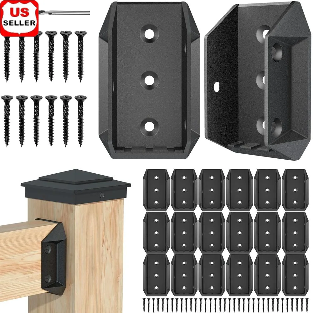 

20 Pcs Heavy Duty Deck Rail Bracket Connectors Aluminum 2x4 Wood Post Mounting Kit Rust Resistant Easy Installation