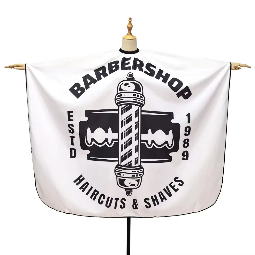 

Whiite Barber Haircut Cloth Home Hairdresser Apron Hair Cut Cape Salon Hairdress Gown Hairdressing Coat Barbershop Accessory