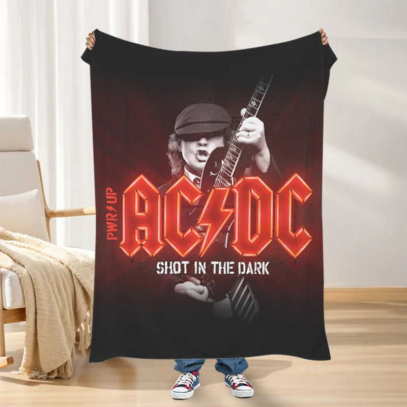 

Sofa Blankets for Winter Warm Rock G-ACDC Microfiber Bedding Custom King Size Bed Fleece Camping Fluffy Soft Blankets