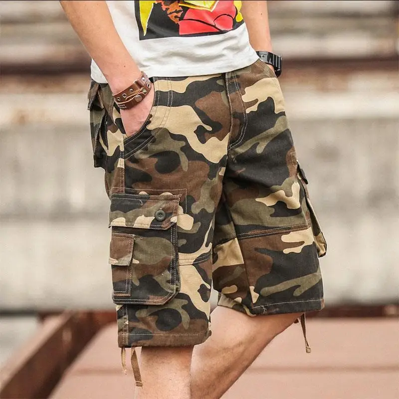 Summer Men's Clothing Casual Shorts Simplicity Elegant Trend Zipper Camouflage Pocket Comfortable Capable Neat Contrasting Loose