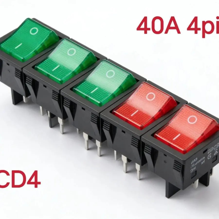 Interrupteur à bascule KCD4 40A 250VAC 4PIN avec LED