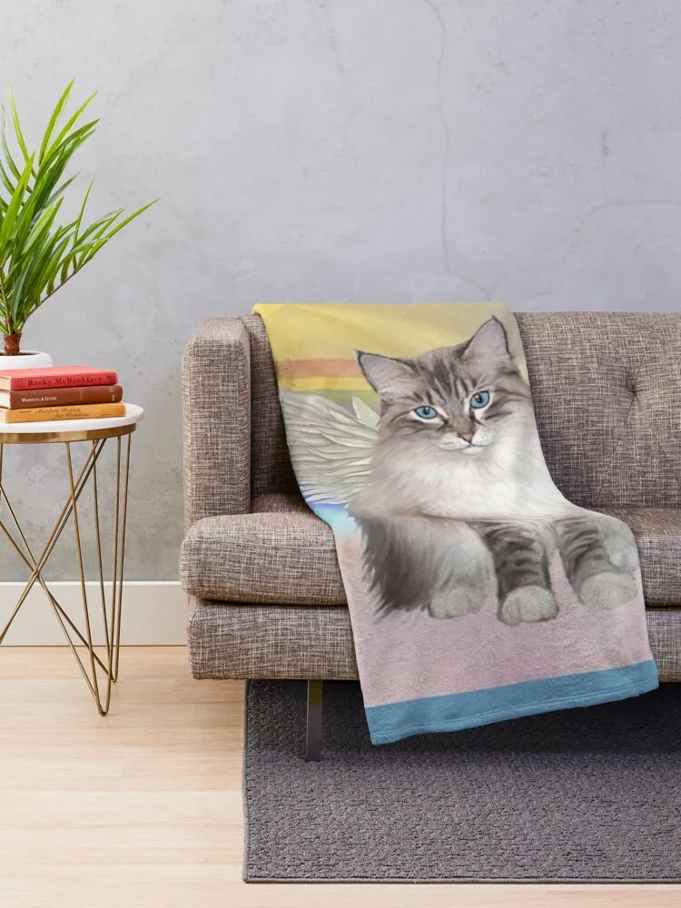 Heavens Clouds - Ragdoll Cat (Lynx Colorpoint Mitted) Throw Blanket halloween Thin Hair Flannel Blankets