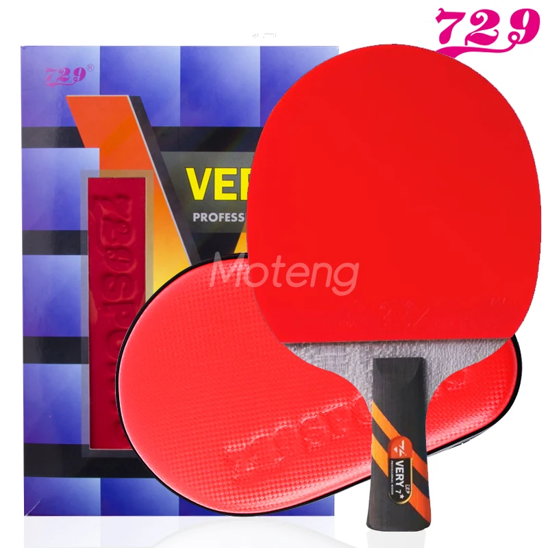 729 Professional Table Tennis Racket 9 Star Carbon Blade Sticky Cake Sponge PingPong Bat 8 V-Series Rubber Paddle High level