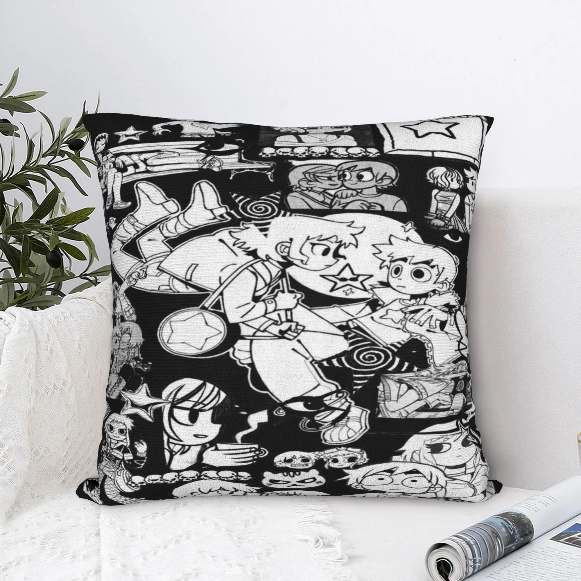 Scott Pilgrim vs. the World Printed Pillowcases Cushion Cover  Pillow Covers Y2K Chair Decorations Square Multiple Sizes