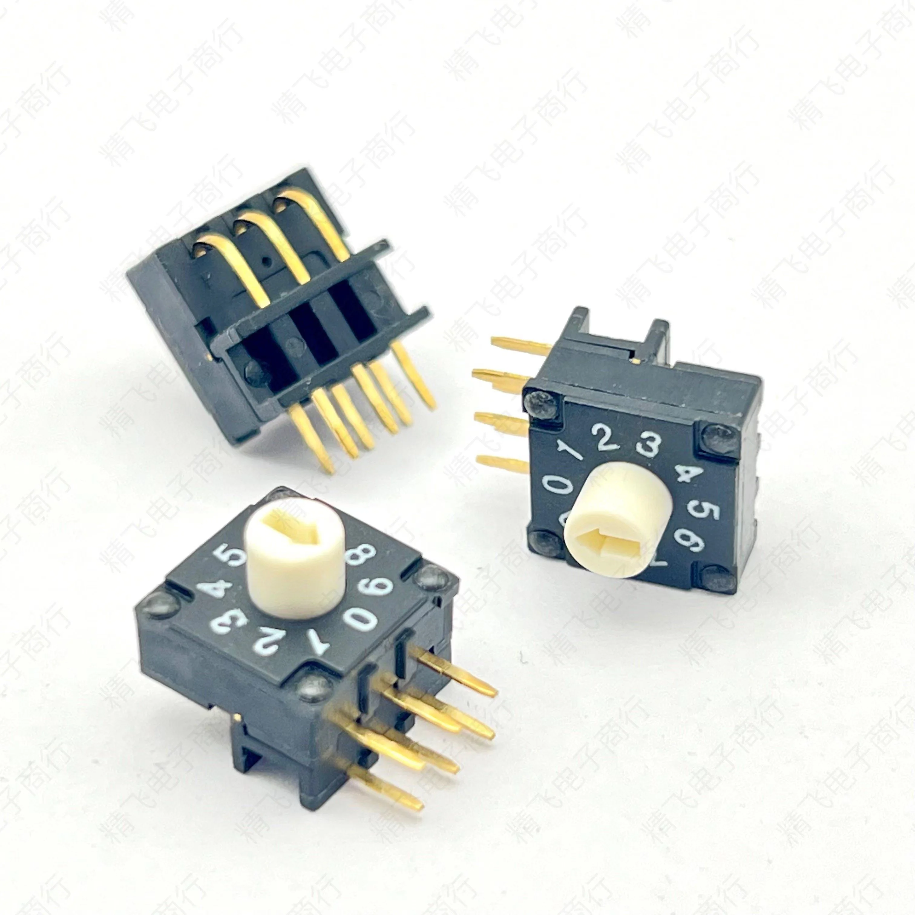 1 PCS domestic 10x10 rotary digital color code coding switch 0-9 6 pin side insert multi-gear rotary gear adjustment switch