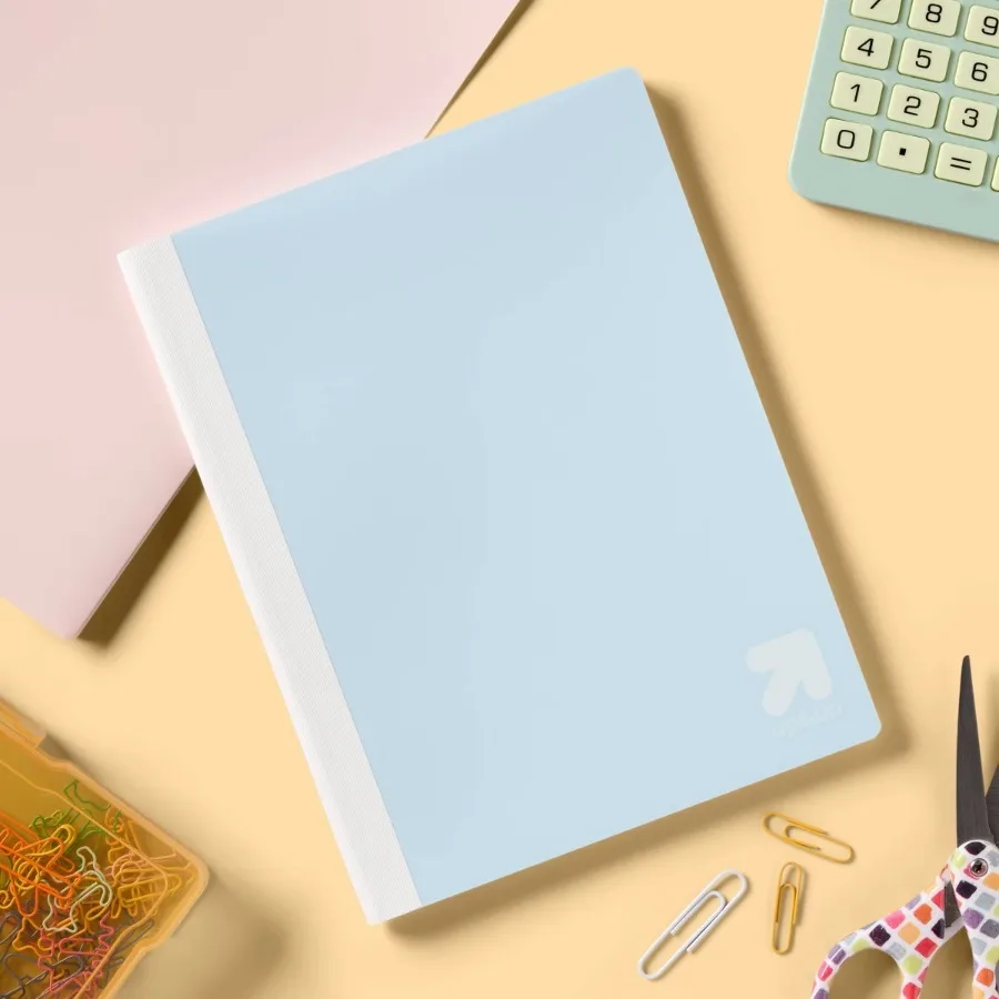 7.5"x9.75" Quad Rule Composition Notebook, Pastel Blue Poly Cover 80 Sheets Graph Notebook for Student School Use