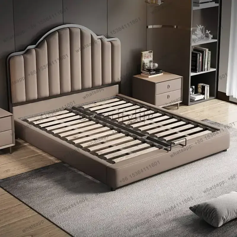 PG Salon Metal Double Bed Nordic Elegant Pretty Modern Bedroom Bases Bed Frame King Lit Pliable Modern Beliche Salon Furniture
