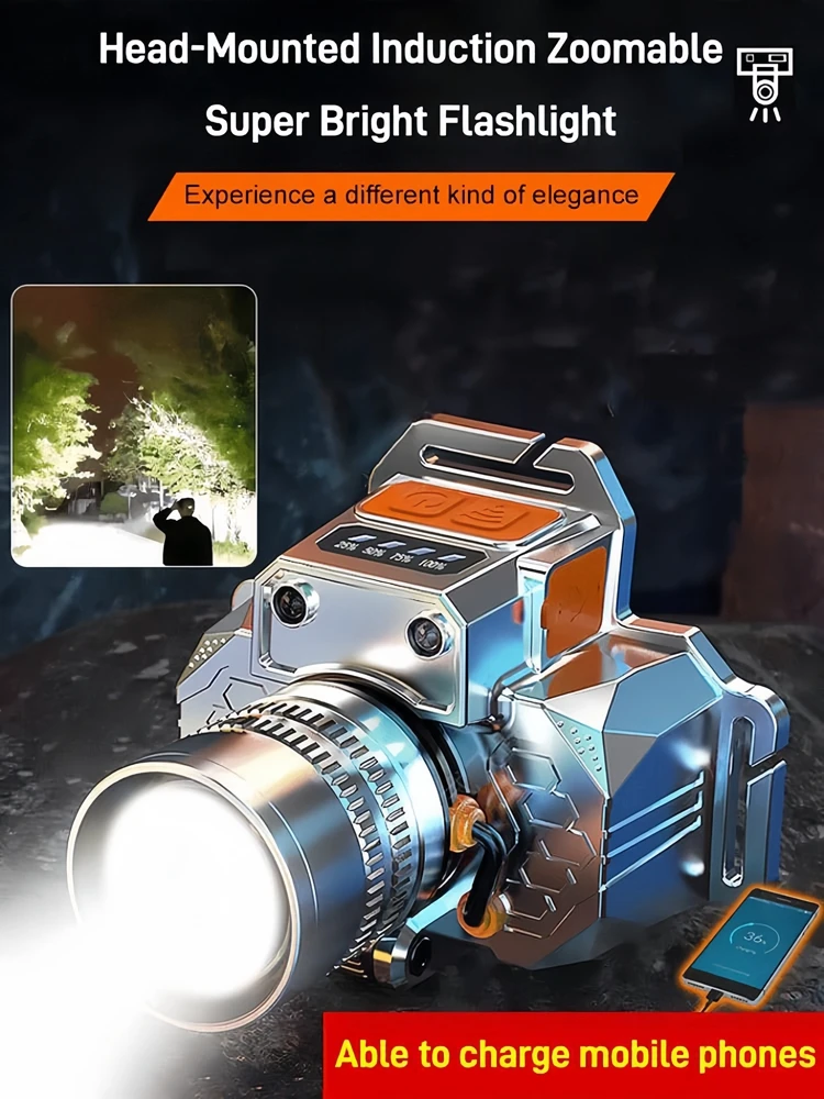 Strong Light Headlamps USB Rechargable Flashlight Night Fishing Miner's Light Outdoor Head Mounted Lighting