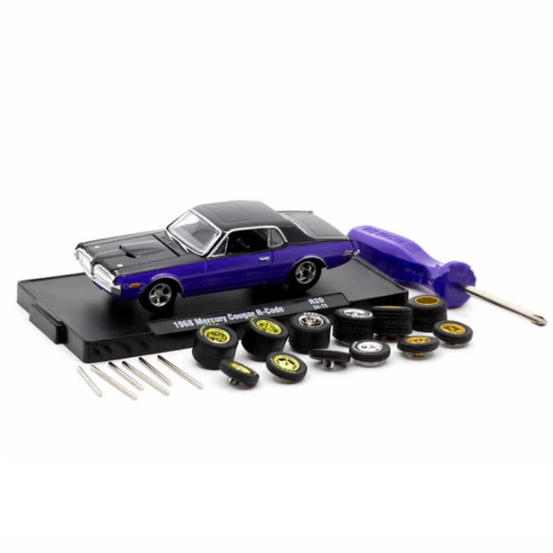 

M2 1/64 1968 Mercury Cougar R Code, модель автомобиля из сплава, классический сувенир для взрослых, подарок для хобби и игрушки