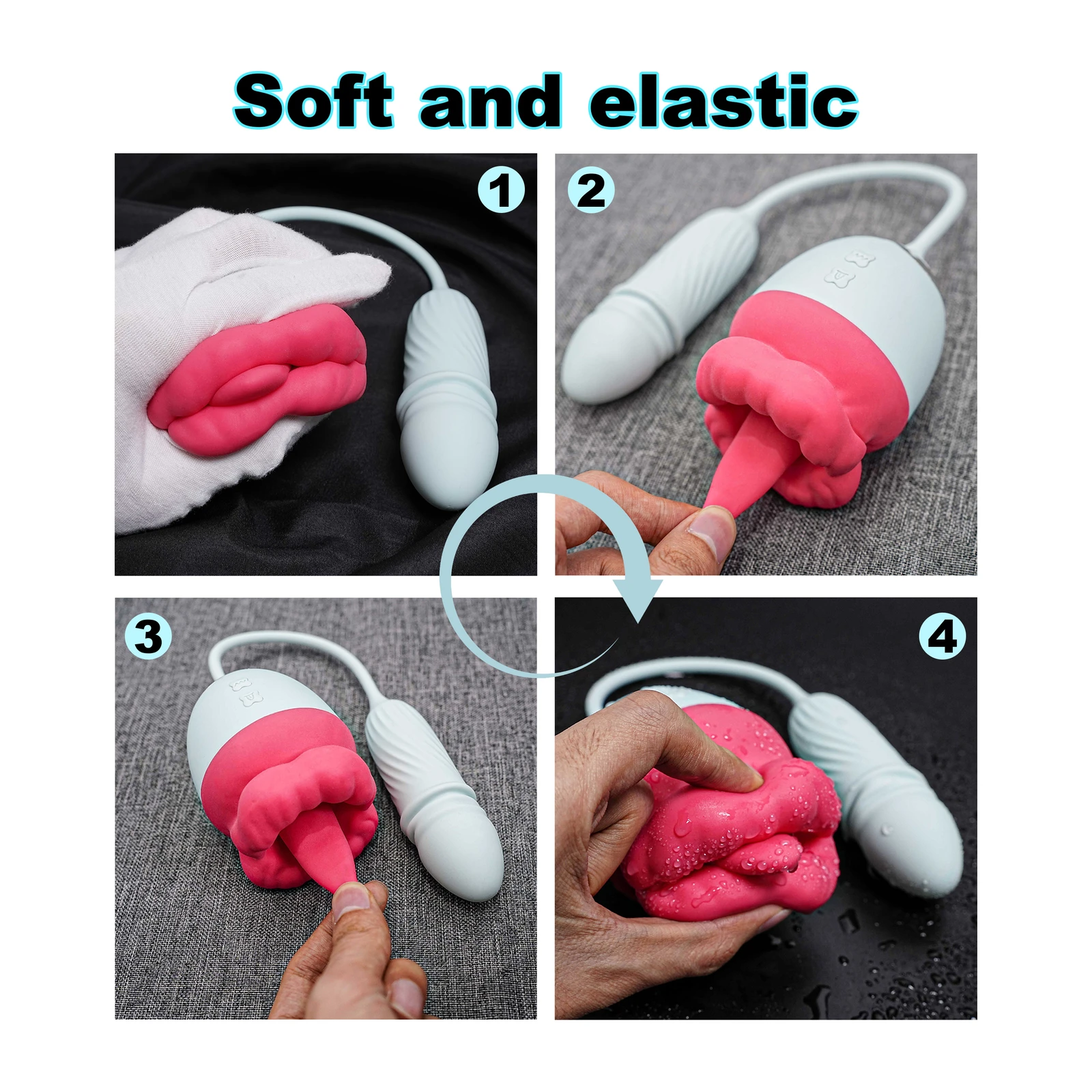 Big Mouth Tongue Licking Vibrator for Clitoral Nipple Pleasure Thrusting Dildo G Spot Anal Stimulation Lips Adult Toys for Women 3