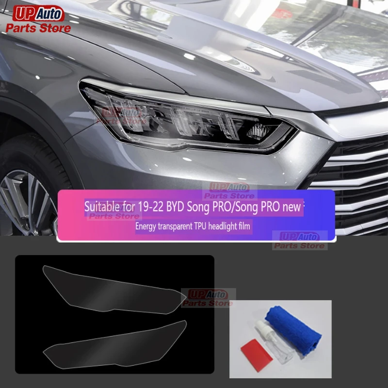 

2 Pcs Car Headlight Protective Film Headlamp Restoration Transparent Black TPU Sticker for BYD Song pro 2019-2022 Accessories