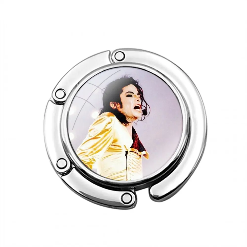 Michael Jackson dance Foldable Purse Hook for Women's  Table Handbag Storage Folding Decor Table Hook