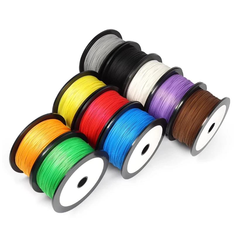 5M/20M PTFE Copper Wire 38/36/34/32/30/28/26/24 AWG PVDF Silver Plated Single Core Micro Fine UL1423 High Temperature Cable