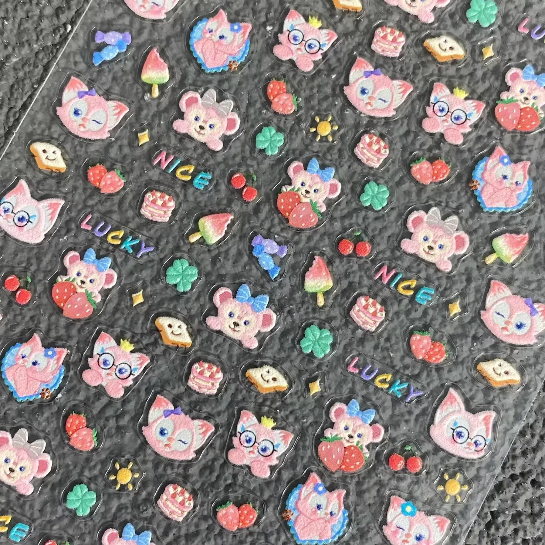 ديزني جديد لطيف غواوي لينا حسناء الإغاثة ملصقات الأظافر للماء لاصق لطيف الكرتون مسمار أعواد تزيين #1