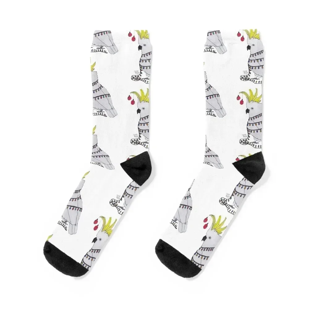 

Christmas Cockatoo Socks designer gift luxe Argentina Socks Female Men's