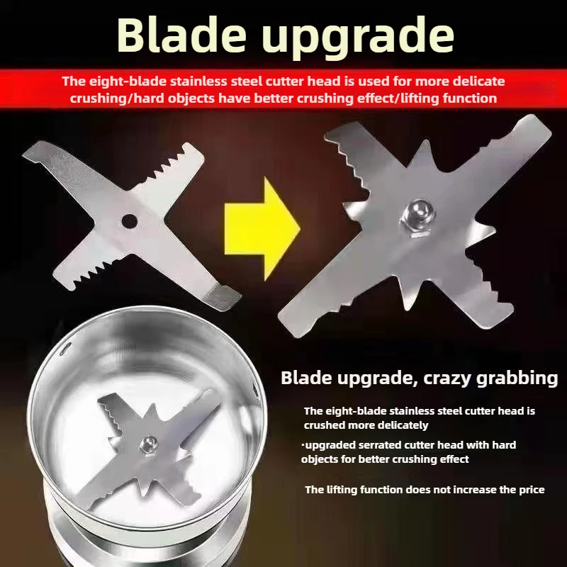 500ml 전기 그라인더:곡물/허브/향신료용 초미세 분말 |   스테인레스 스틸 다목적 밀 |   컴팩트하고 빠르고 쉽게 청소할 수 있음