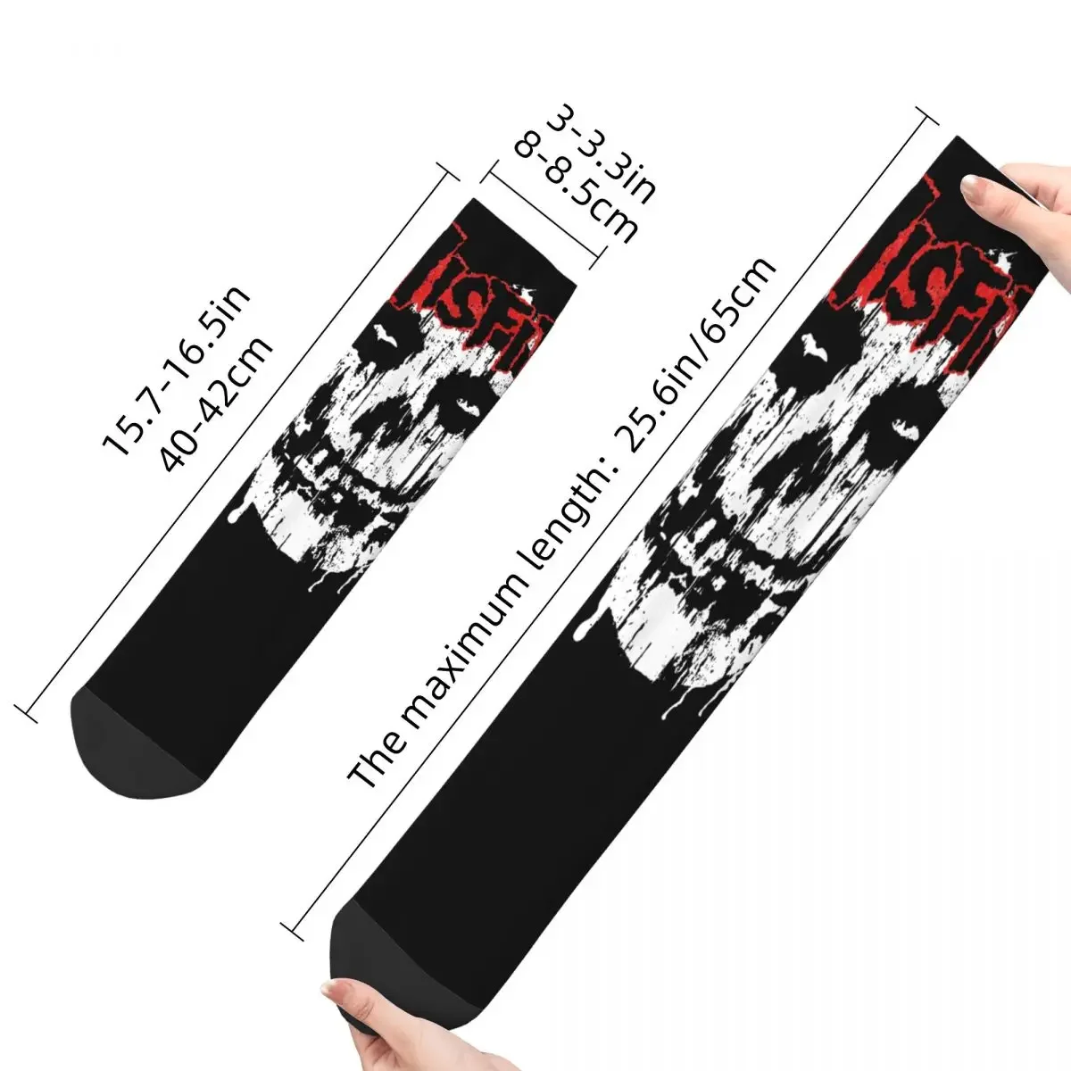 Winter Warm Harajuku Men\'s Women\'s Misfits Skull Socks Horror Halloween Breathable Middle Tube Socks