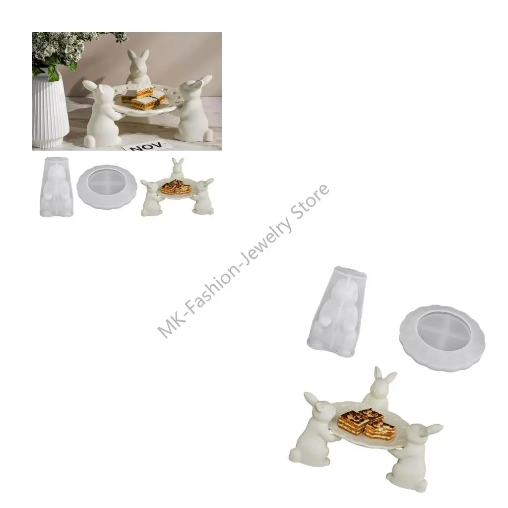 

Q6PF Reusable Heat Resistant Rabbit Decorating Molds Easy Releasing Design Suitable for Candle Making and Festival Crafts