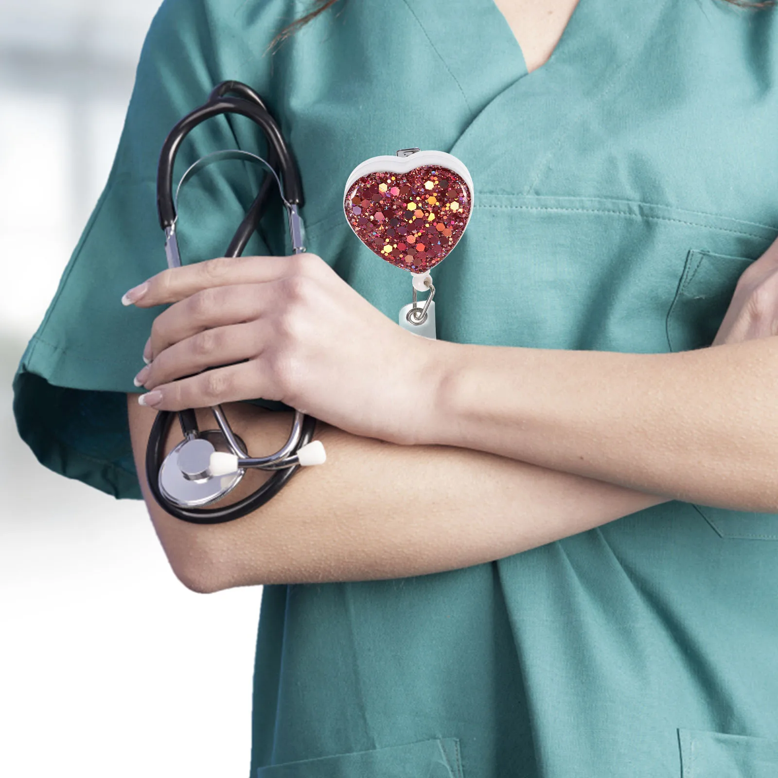 

2Pcs Decorative Badge Holders Easy Carry Functional Name Tag Clips for Medical Outdoor Activities