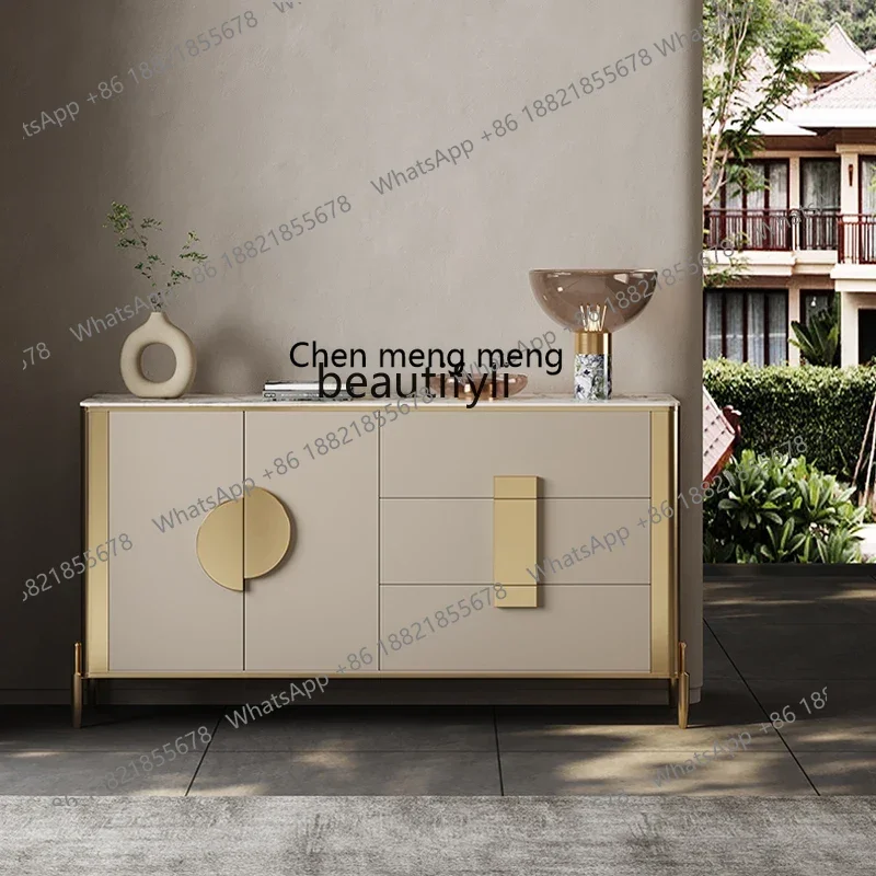 

D178 Italian minimalist entrance hall solid wood dining room side cabinet post-modern minimalist style decorative storage cabine