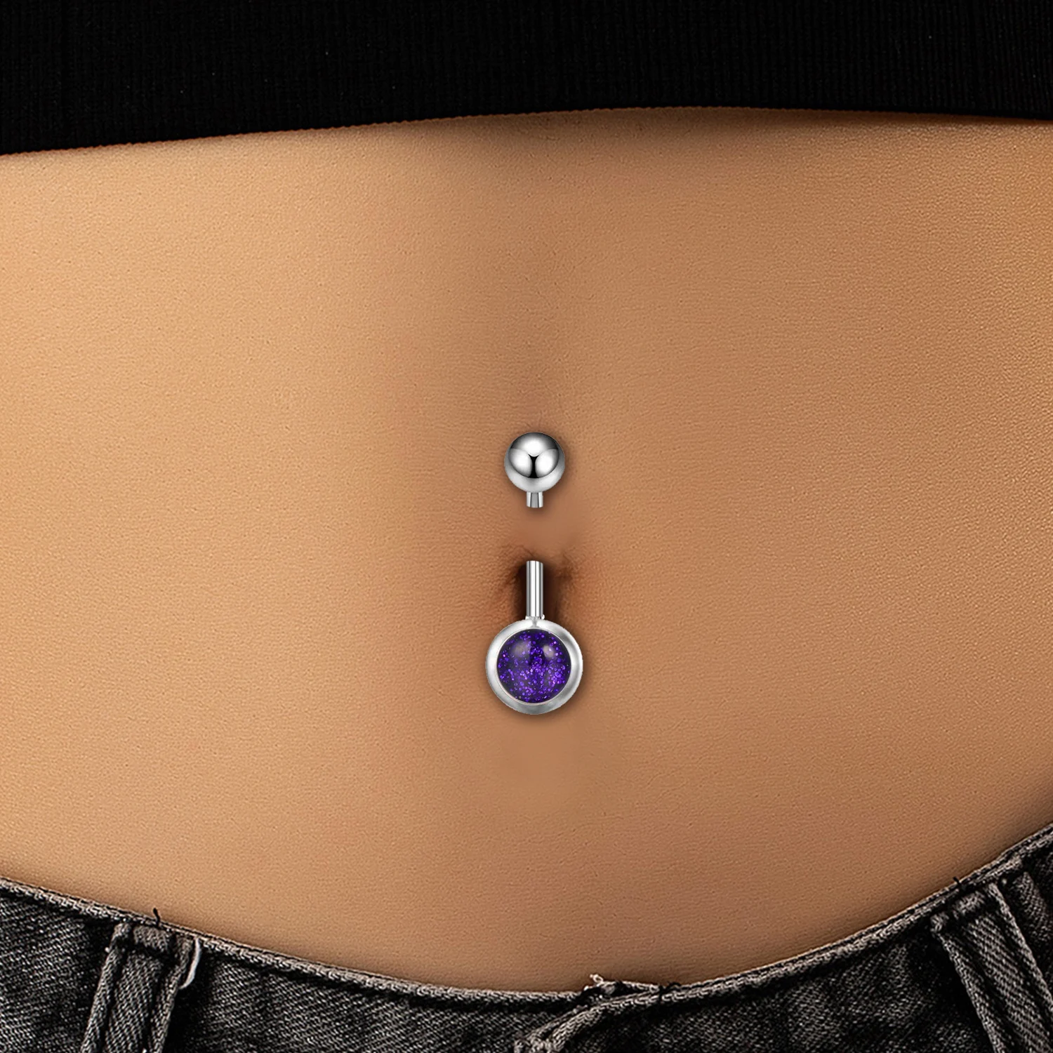 1Pcs Stainless Steel Belly Button Piercings Navel Earrings Gemed Goth Belly Rings Piercing Ombligo Punk Body Jewelry Women Men