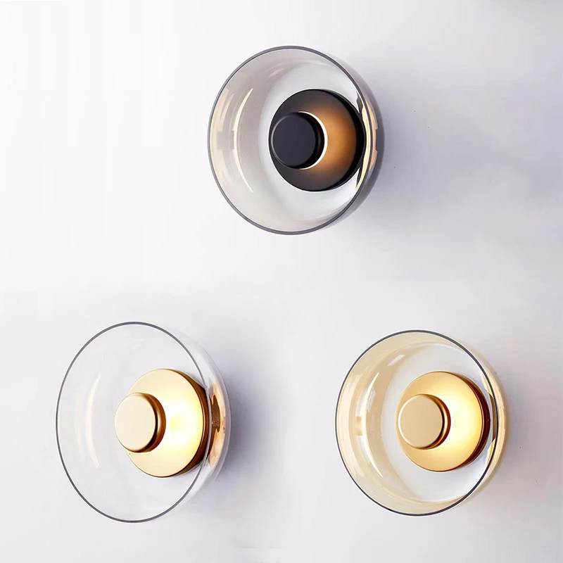 

Nordic LED Glass Wall Lamp For Living Room Bedroom Bedside Corridor Modern Minimalist Indoor Decorative Lighting Fixture