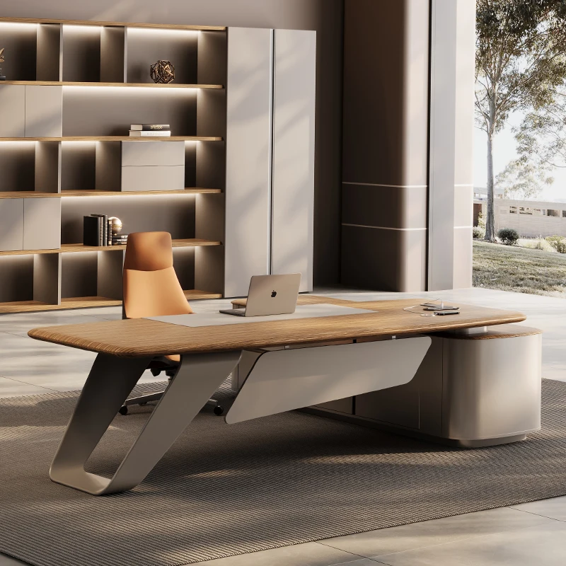 Light luxury boss table, high-end simple president's office desk and chair combination, chairperson's leadership office manager,
