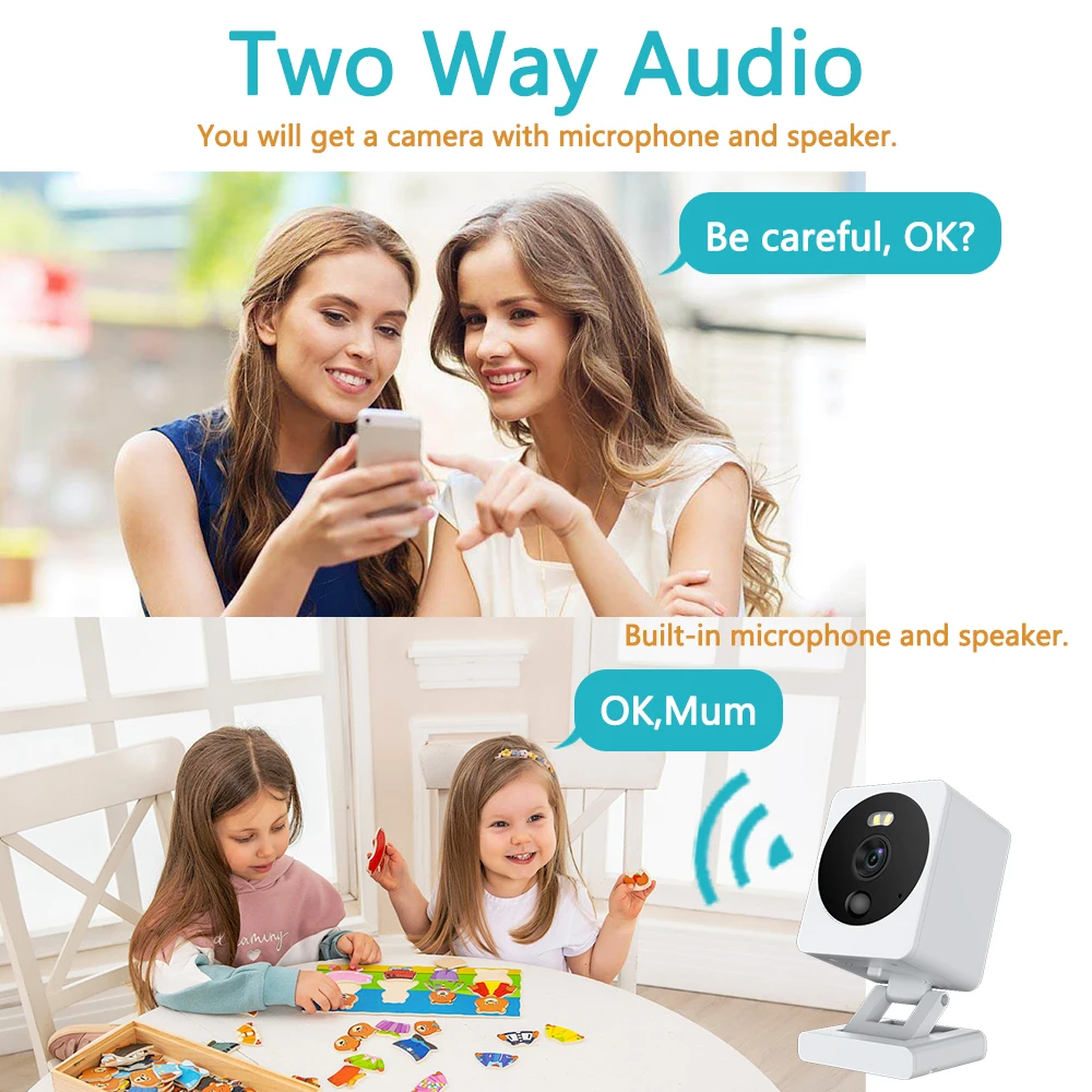 Tuya Smart Mini WiFi IP Camera Indoor Wireless Home Security AI Human Detect CCTV Surveillance Block Camera 5MP waterproof