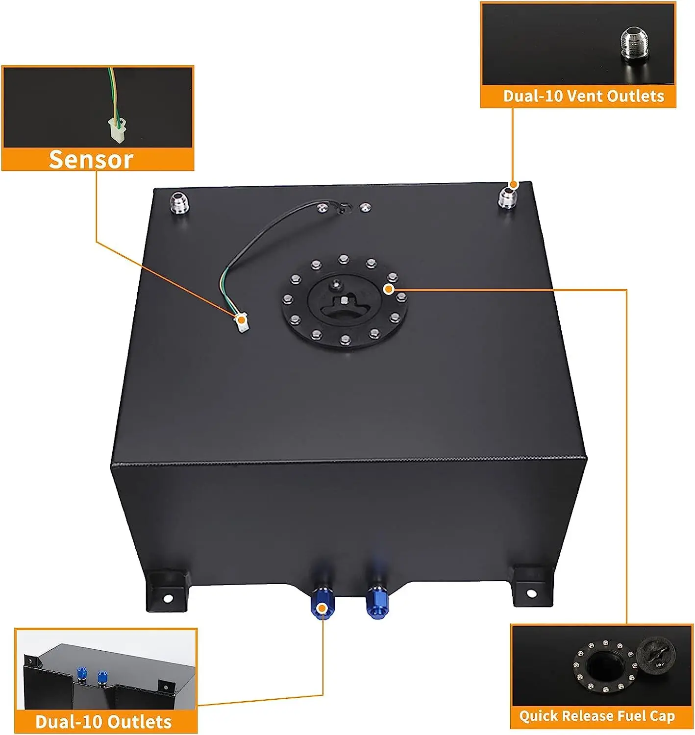 خزان خلية الوقود العالمي للسباق/الانجراف من الألومنيوم سعة 20 جالون + مرسل المستوى OC-1018
