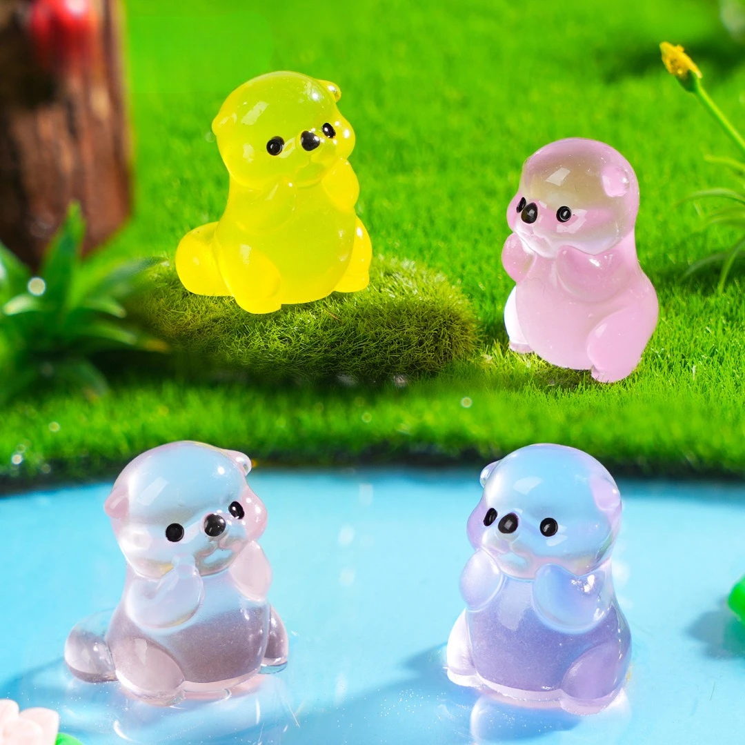 10/20/50 قطعة متوهجة ثلاثية الأبعاد ليتل قضاعة حديقة ديكور المنزل مضيئة الحيوانات الصغيرة المشهد الصغير موس لتقوم بها بنفسك دمية حلية #3