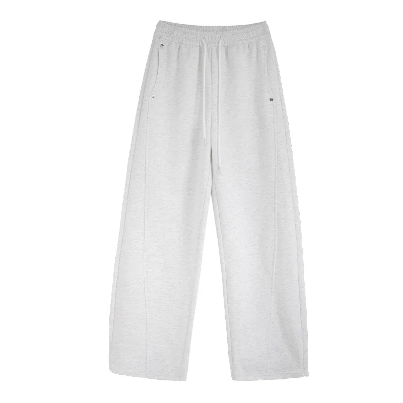 Wide-leg Pants Women's Autumn and Winter 2025 New Straight High-waisted Loose and Thin Sweatpants Scimitar Casual Sweatpants