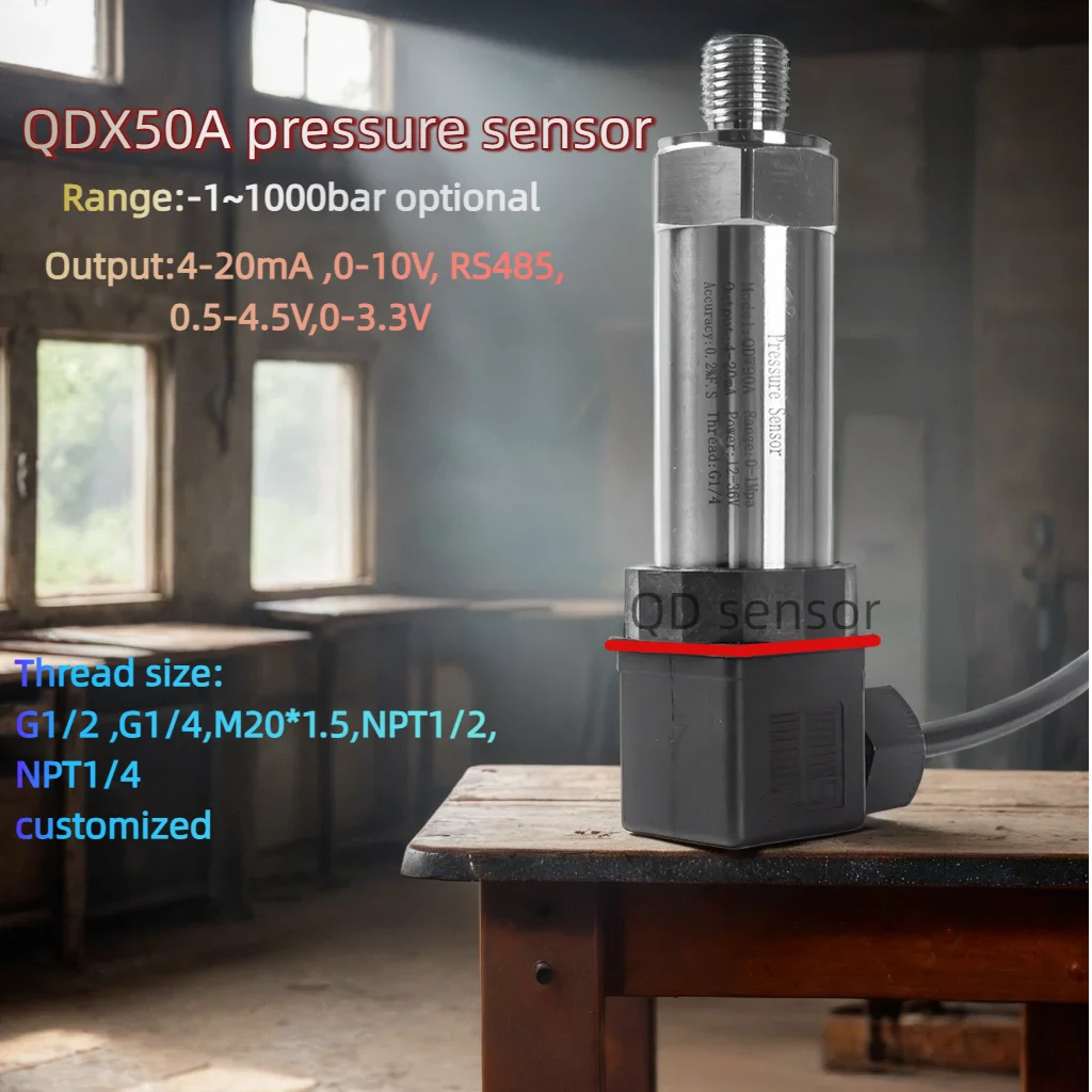 Silicon Pressure Transmitter 4-20ma Oil Pressure Sensor 10bar Piezoresistive Pressure Sensor for Water Oil Pressure Measurement