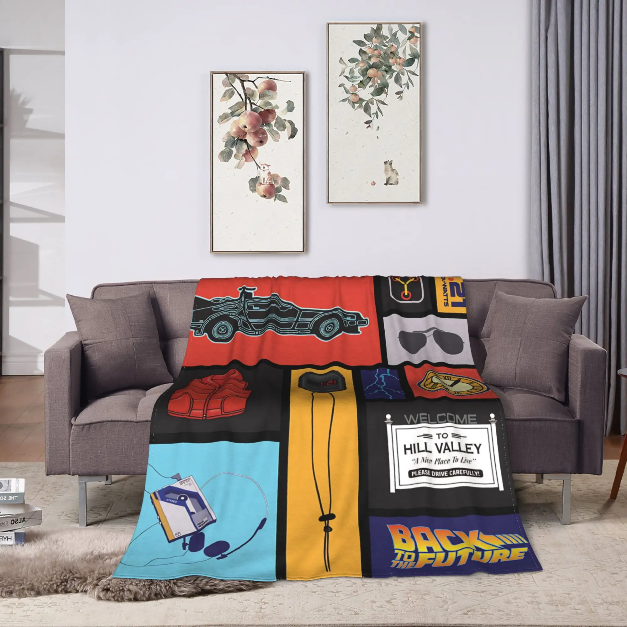 Back To The Future Warm Soft Blanket  Travel Plush Bedding Throws Fashion Couch Chair Flannel Bedspread Sofa Bed Cover
