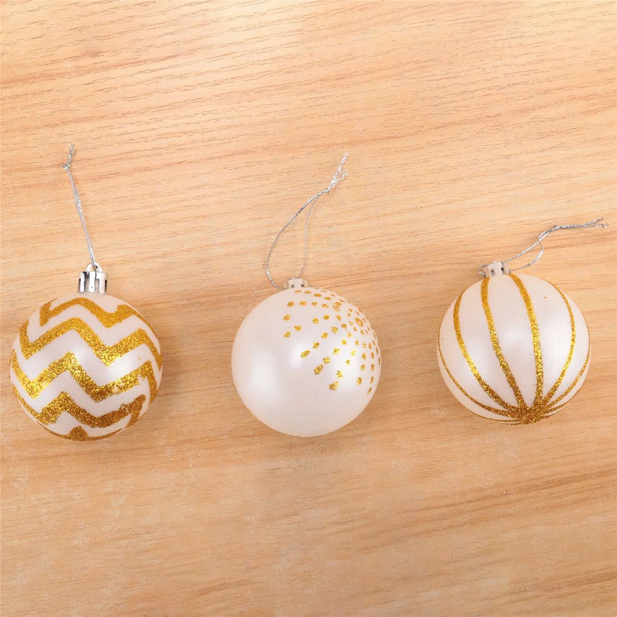 ABQR 30 pièces décor d'arbre de noël haute qualité boule d'or blanc ornement boule de fête boule suspendue pour décorations de noël à la maison