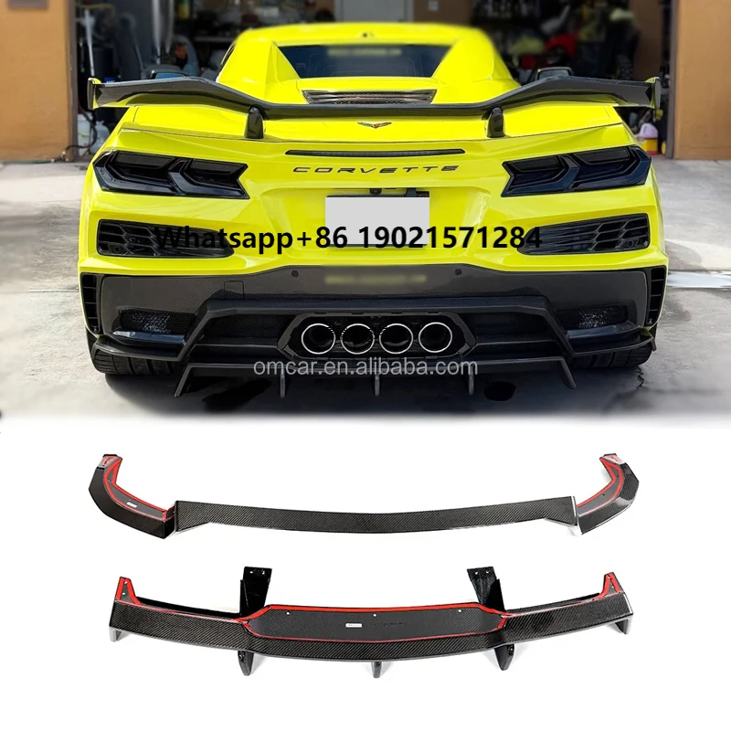 

Car Exterior Parts for Corvette C8 Z06 Carbon Fiber Rear Bumper Lip for Chevrolet Corvette C8 Z06 2023-2024 Diffuser Body Kit