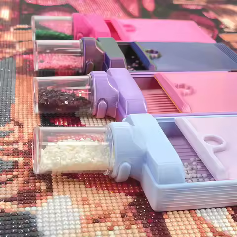 Diamond Painting Tray Organizer No Drill Spillage Diamond Painting Tool Kit Storage Box Automatic Alignment (No Bottle Included)
