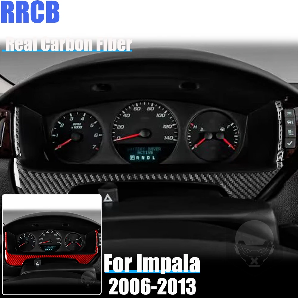 

Real Carbon Fiber Car Accessories Dashboard Speedometer Decorative Trim Soft Cover Sticker For Chevrolet Impala 2006-2013