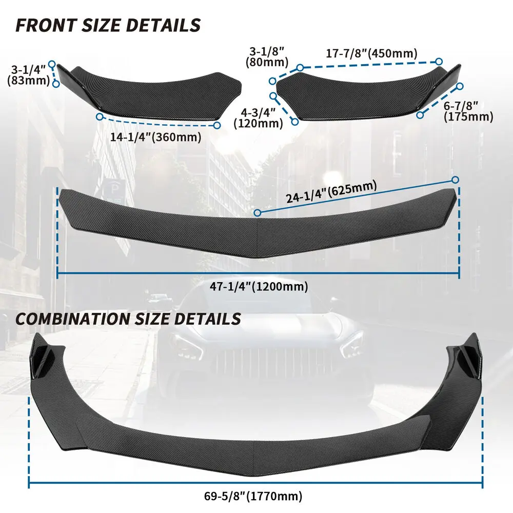 LAICY For MAZDA 3 6 CX-5 MX-5 323 626 929 4PCS Car Front Bumper Lip Body Kit Canard Lip Diffuser Spoiler Anti Scratch Guard