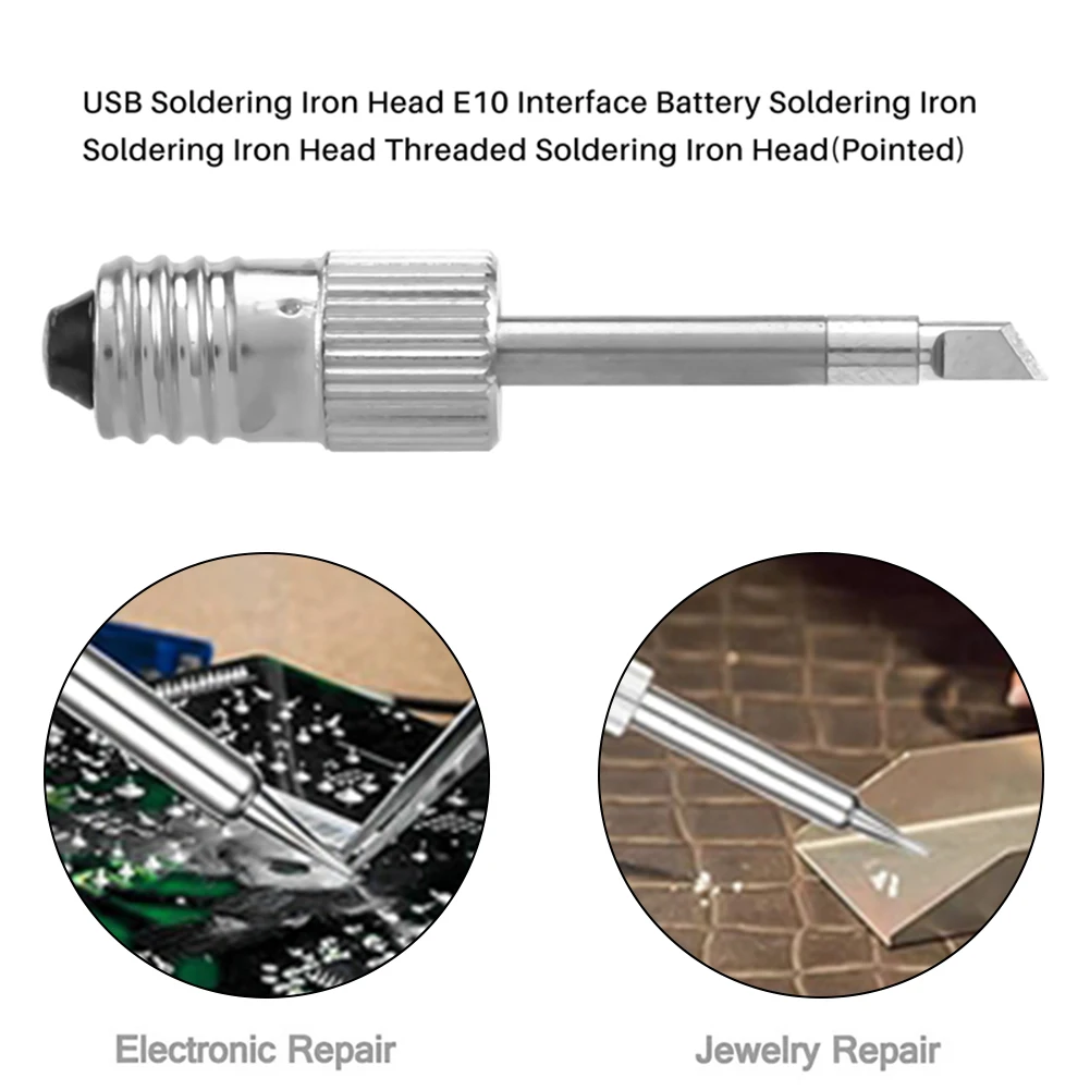 6 sztuk E10 interfejs końcówki lutownicze końcówki do spawania zestaw grot lutownicy USB B C K typ głowicy spawalniczej srebrny narzędzia do lutowania
