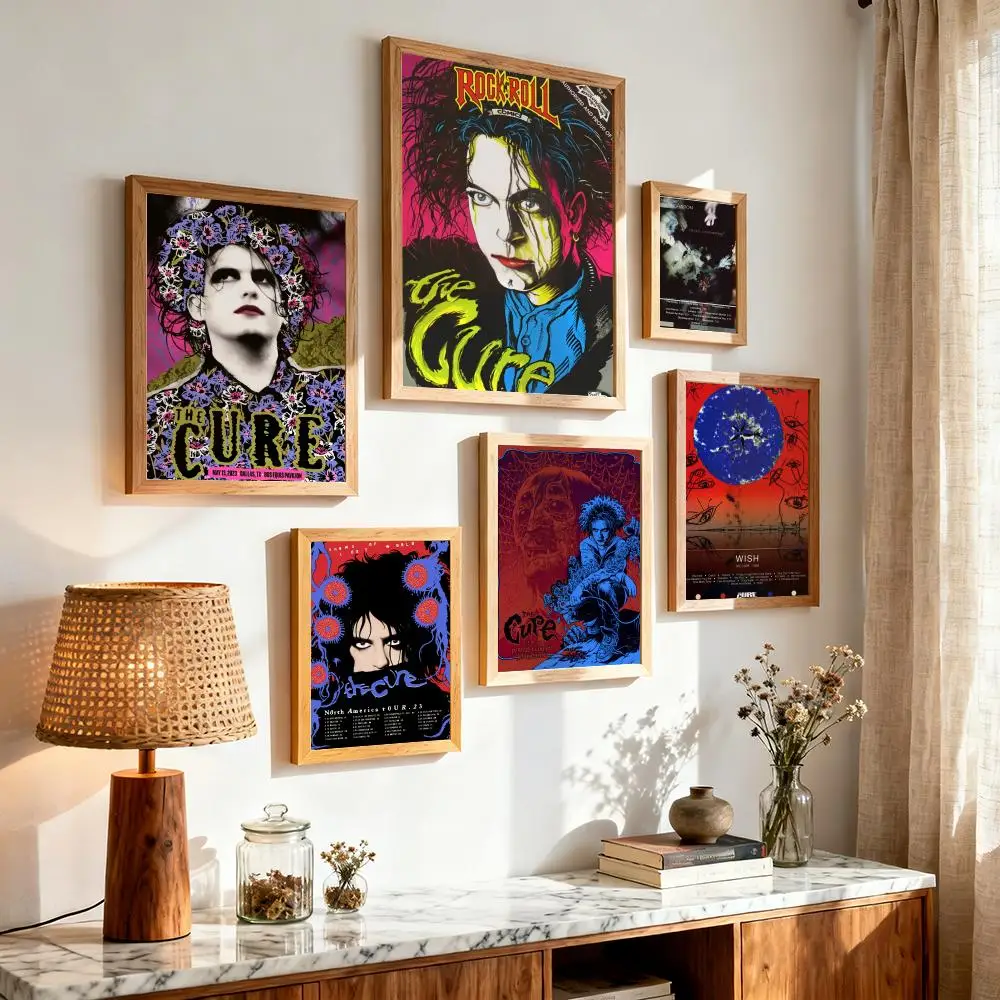 Famous Rock Band T-The Cure Poster Modern Minimalist Wall Art Prints for Bedroom Living Room Aesthetic Contemporary Decor Gift