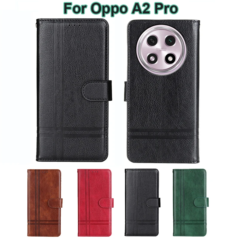 

чехол на Oppo A2 Pro 5G Phone Case Leather Cover for OPPO A2Pro Wallet Capa For Carcasas Oppo A2 Pro 5G PJG110 6.7" Mujer Hoesje