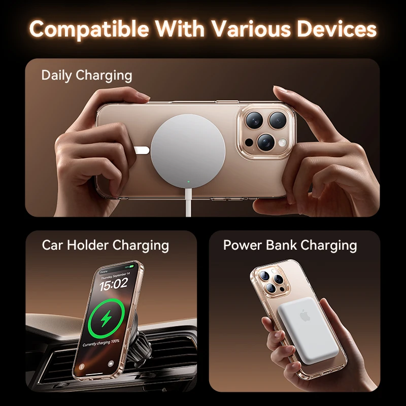 Funda magnética para iPhone 17 Pro Max, cubierta esmerilada a prueba de golpes, para iPhone 16 Pro, con carga inalámbrica y imán 4