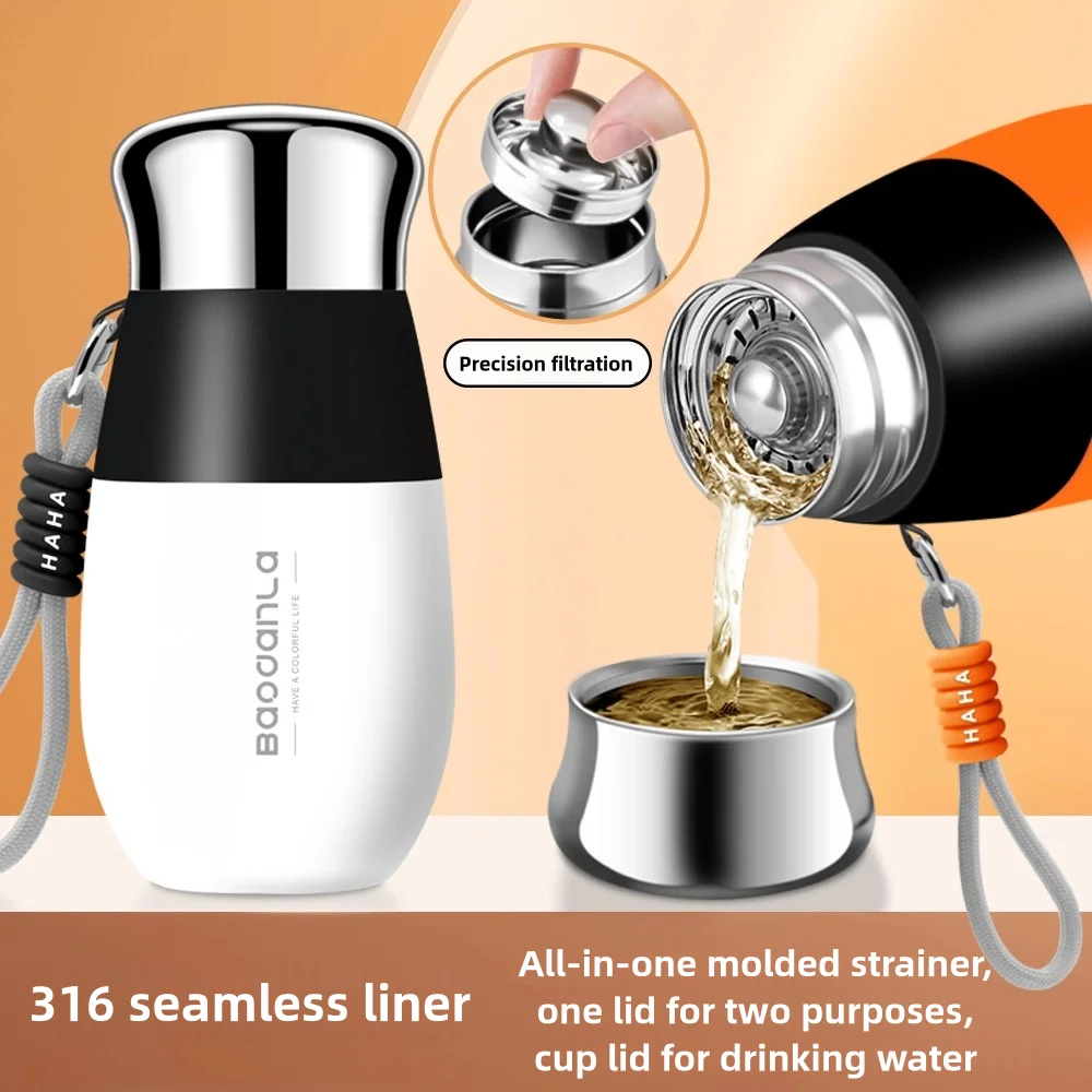 

316 Stainless Steel Thermos Large Capacity Thermo Bottle Vacuum Flask Insulated Tumbler Outdoor Water Bottle with Rope