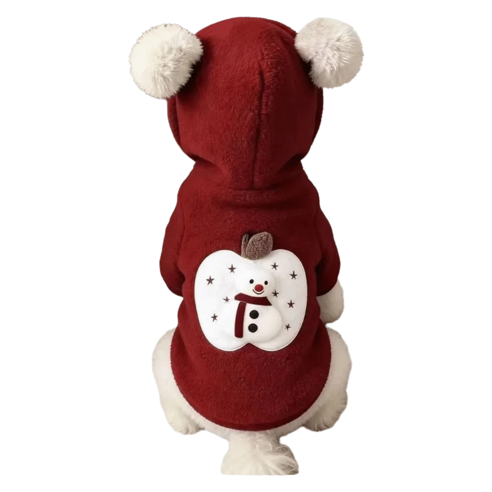 Fleece Lining Pet Hoodie Sweatshirt Rabbit Ears Design Warm Thermal Fabric Puppy Pullover Sweater Soft Knit Material