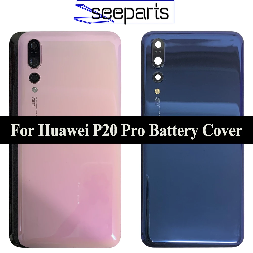 Battery Glass Door With Lens For Huawei P20 Pro CLT-L09 CLT-L29 CLT-AL00 CLT-AL01 Back Cover Glass Repair Parts