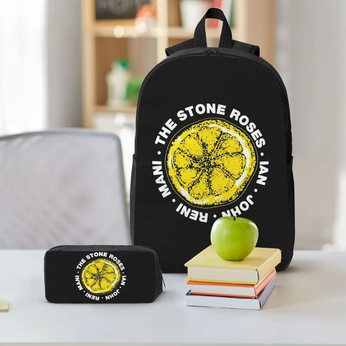 The Stone Roses Logo Backpack Boys Girls BookBag School Bag Shoulder Bags 3ps Insulated Lunch Bag Pencil Case