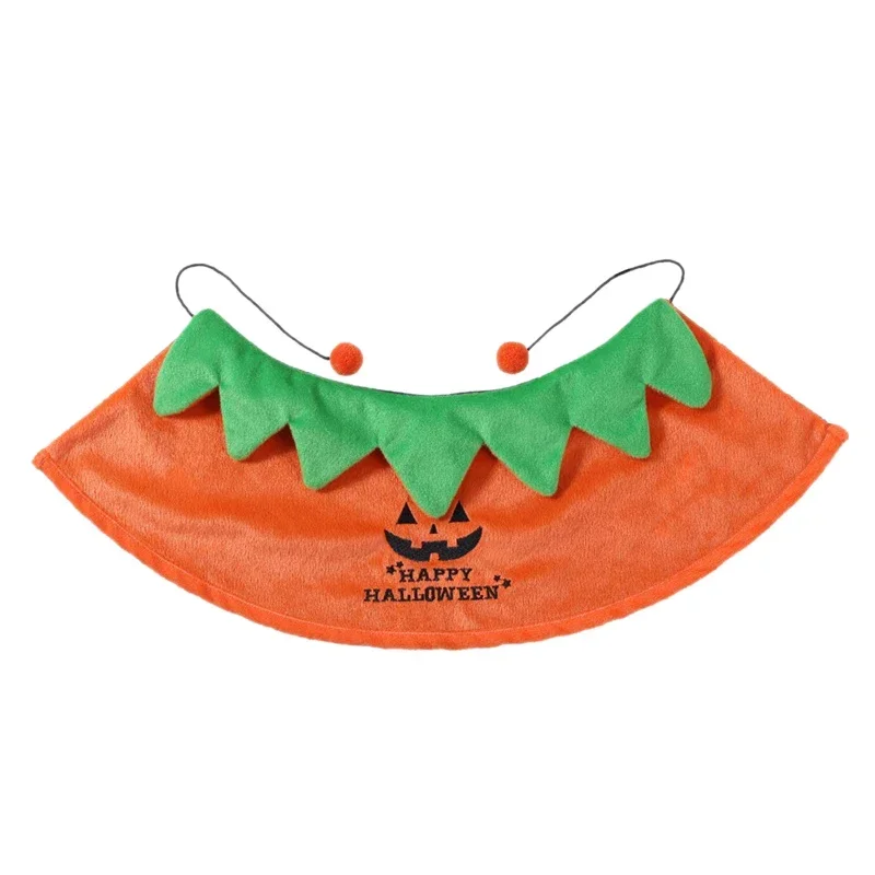 Halloween Dog Reversible Pumpkin Costumes Soft Warm Adjustable Pet Costumes For Cosplay Parties Photo Props Pumpkin Hat