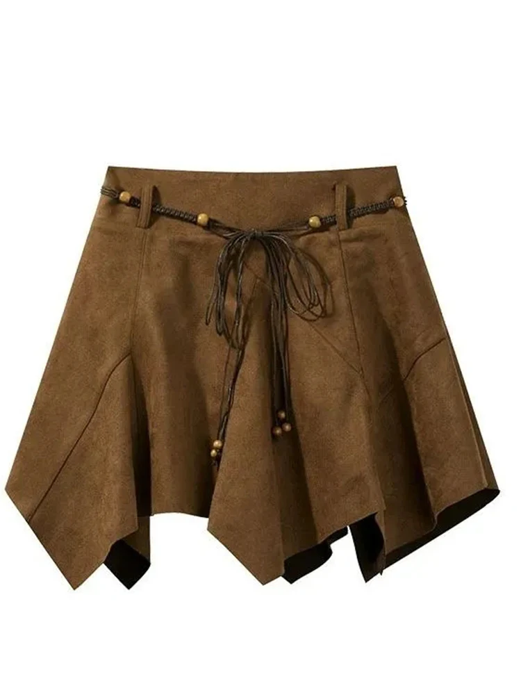 

Y2K уличная мини-юбка женская с высокой талией винтажная сексуальная нерегулярная юбка трапециевидной формы осень американская Harajuku ретро юбка в стиле хип-хоп новинка